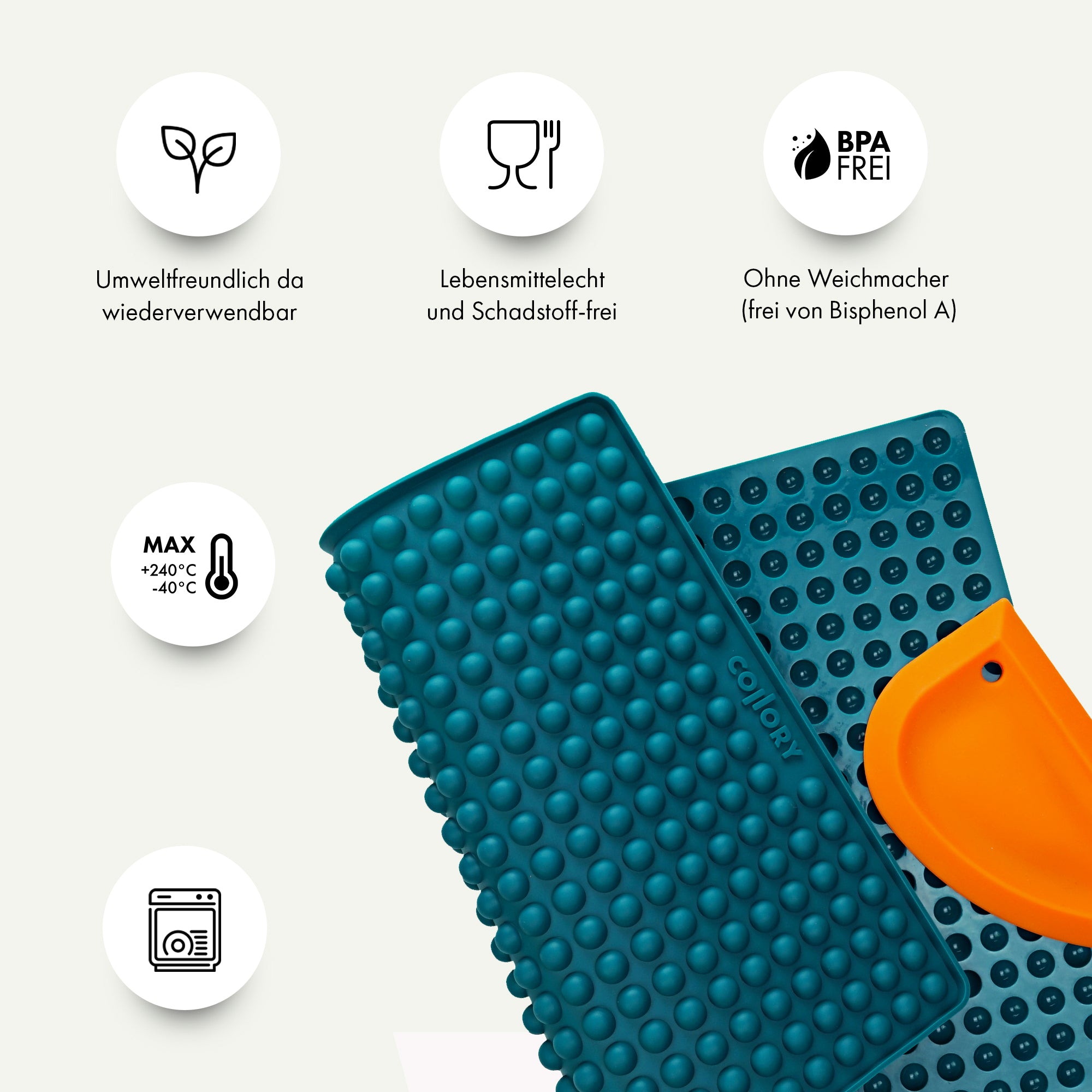 1cm hemisphere baking pan + scraper