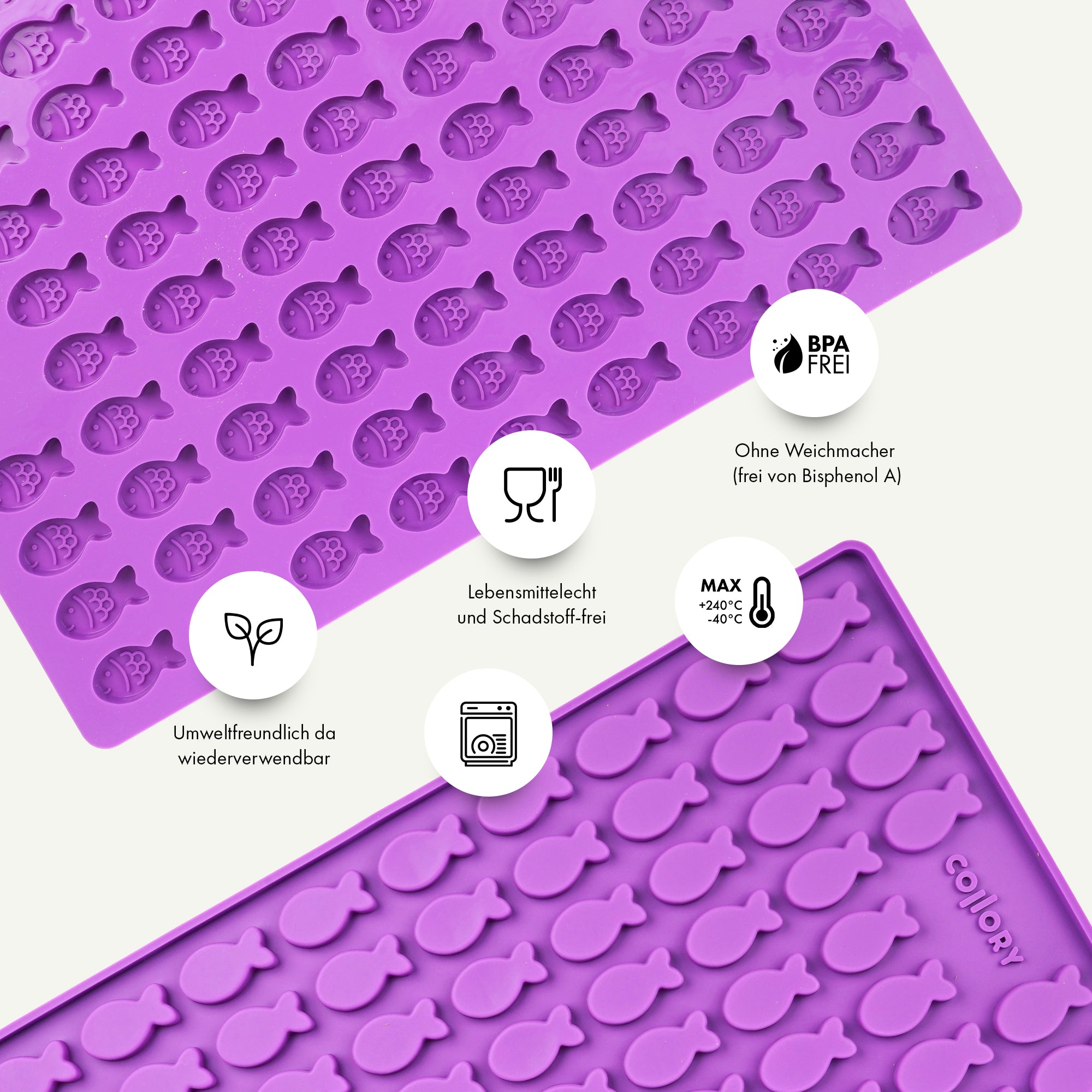 Collory Backmatten für Hundeleckerlis in Fischform