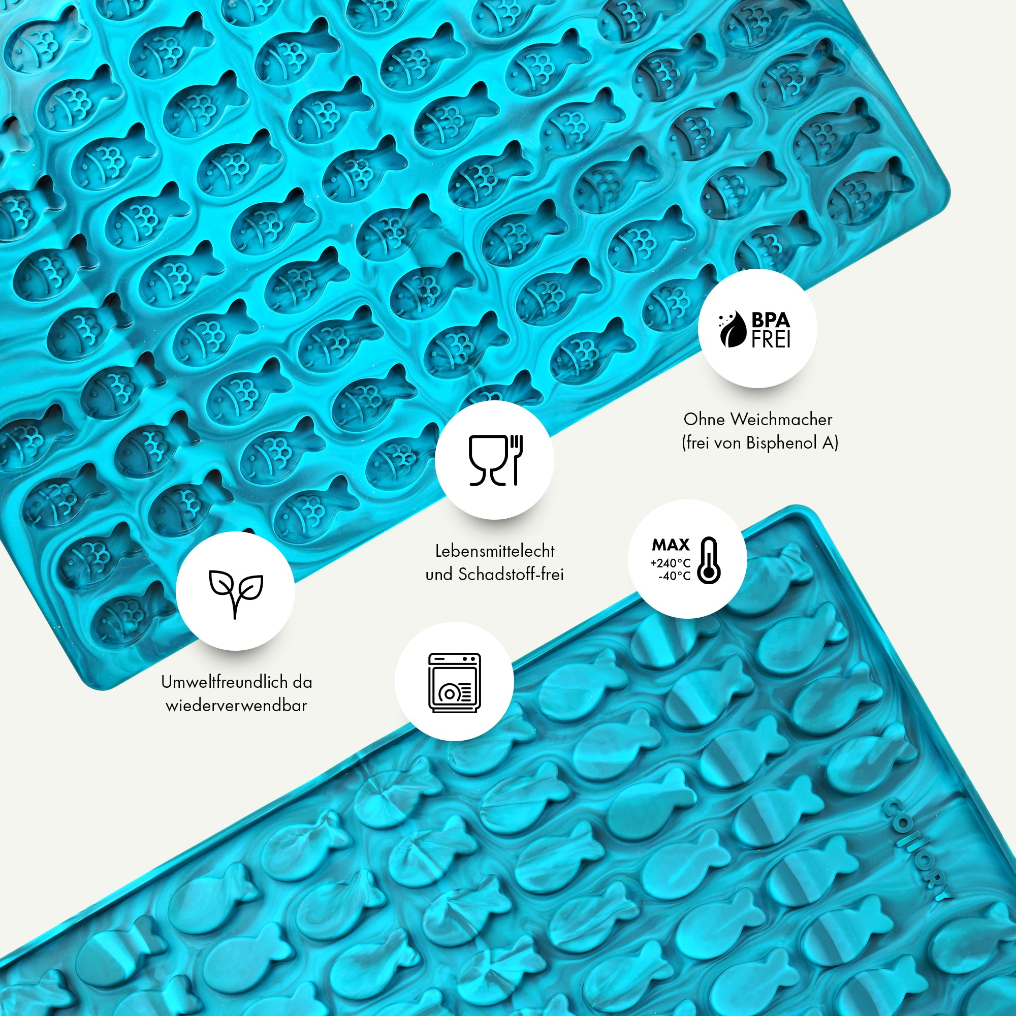 Collory Backmatten für Hundeleckerlis in Fischform