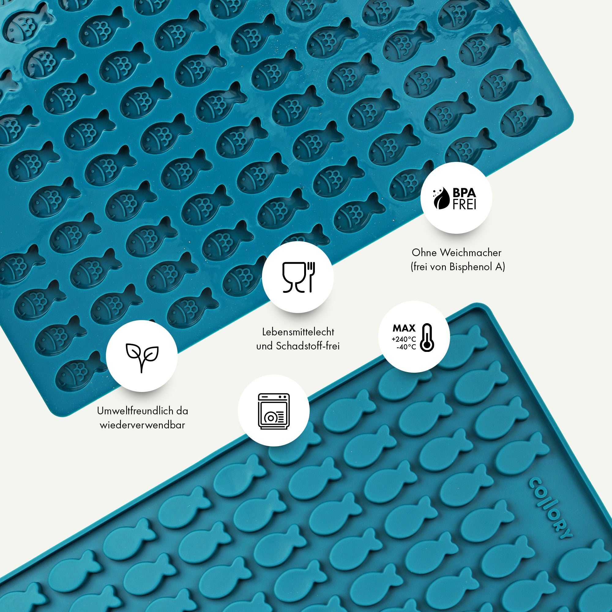 Collory Backmatten für Hundeleckerlis in Fischform