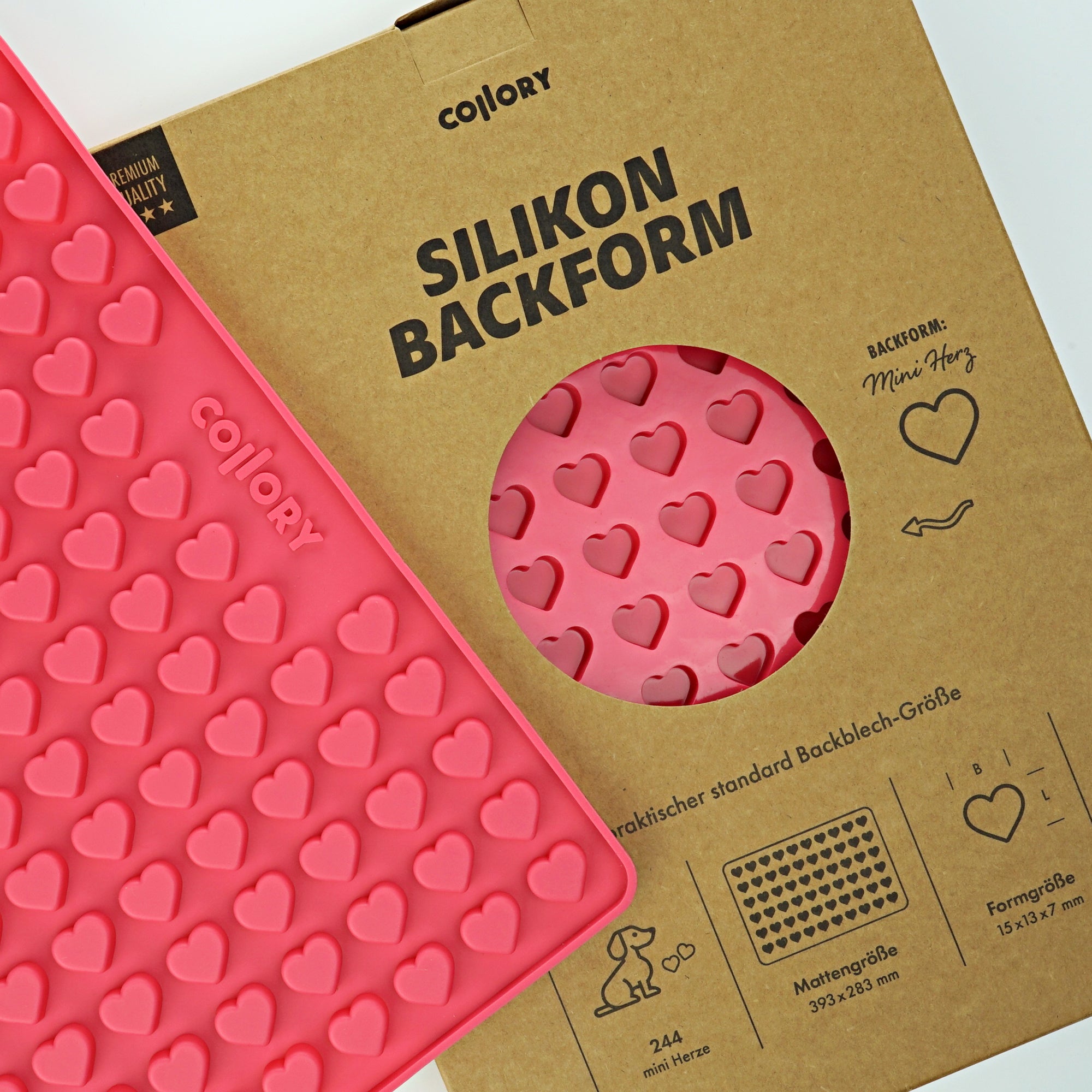 Collory Backmatten für Hundeleckerlis in Herzform