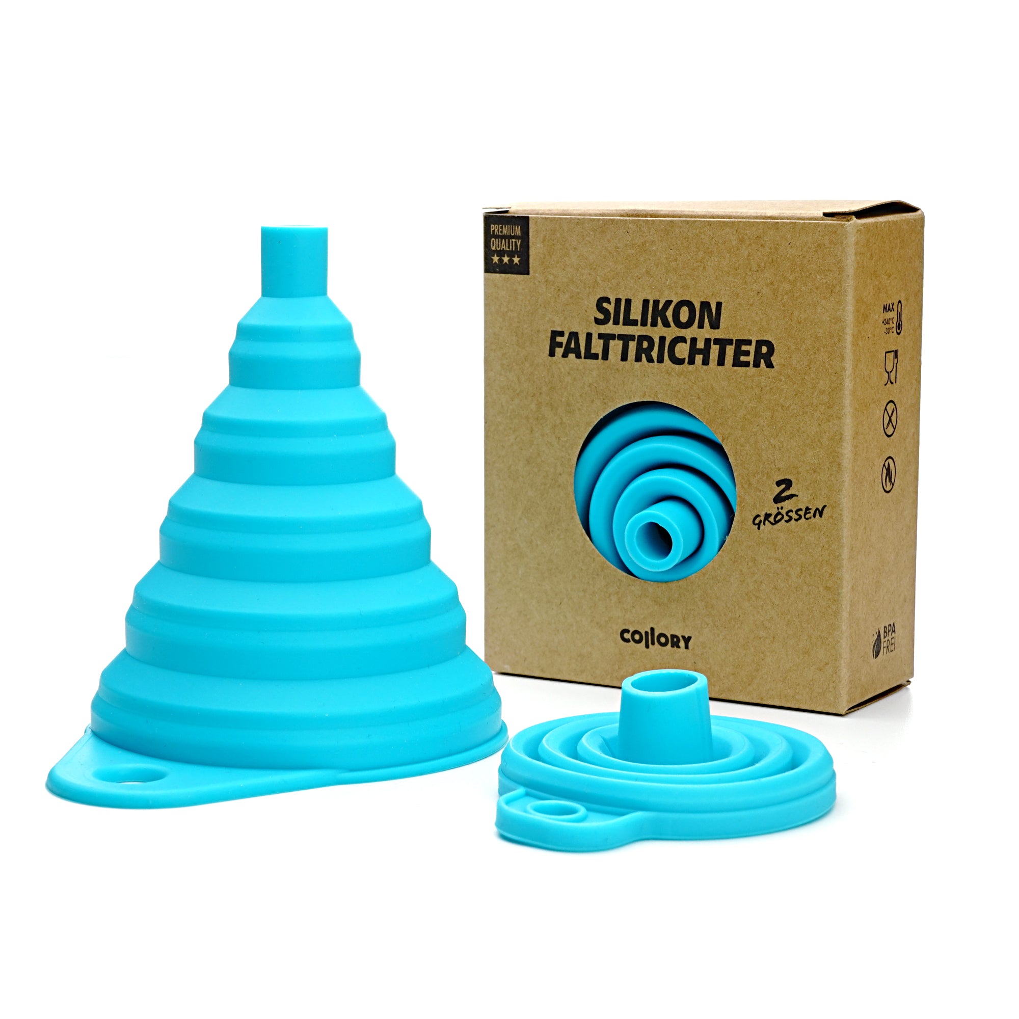 Collapsible silicone funnel (set of 2)